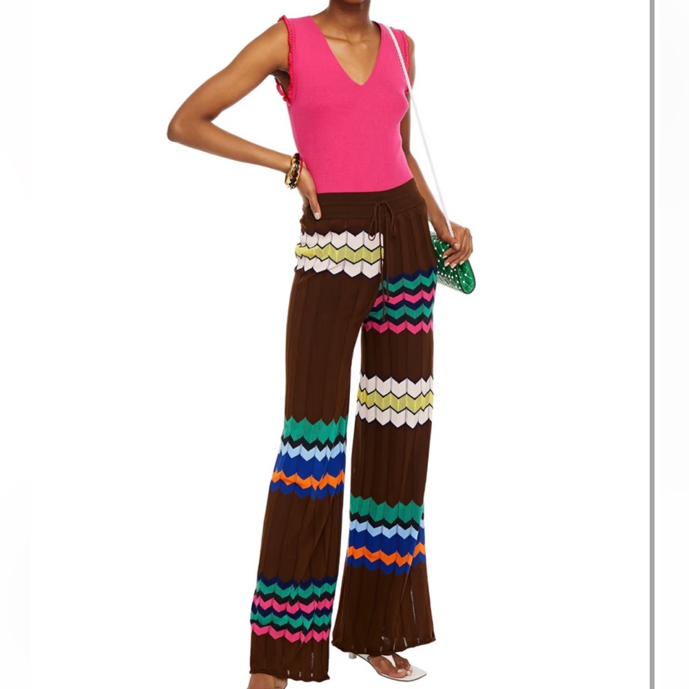 Missoni Crochet Chocolate Pants and Fuschia Top Set